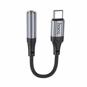Adapter AUX USB C to Jack 3,5 mm Hoco 0,12 m LS36 black