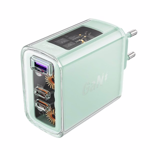 Acefast GaN 65W įkroviklis su 3 jungtimis (1xUSB, 2xUSB C) - žalias (A45)