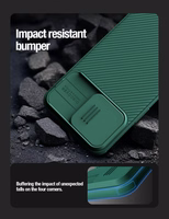 Dėklas Nillkin CamShield Pro Apple iPhone 15 Pro mėlynas