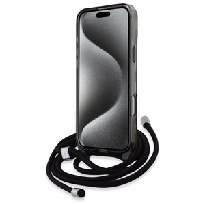 Karl Lagerfeld IML per petį monograminis Karl ir Choupette galvos MagSafe dėklas iPhone 16 Pro - juodas
