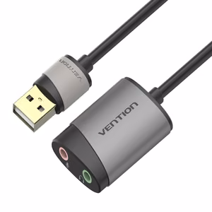 Внешняя звуковая карта USB Vention 0.15 м серый металл