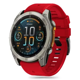 Tech-Protect Silikono linijos diržas Garmin Fenix 5X / 5X Plus / 6X / 6X Pro / 7X / 8 (51 mm) - raudonas
