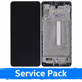 Ekranas skirtas Samsung M536 M53 5G juodas su rėmeliu (Service Pack)