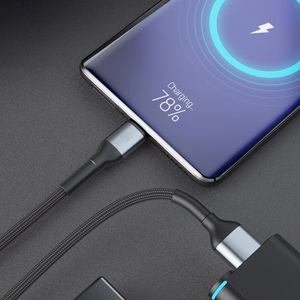 3mk Hyper Cable N-SERIES USB-A / USB-C 1m 9V/2A 18W QC 3.0 laidas - juodas