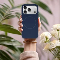 Magsafe Slim Silicone dėklas Samsung Galaxy S25 tamsiai mėlynas