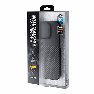 Benks Montage Magnetinis Armor Air Kevlar dėklas PC rėmas 600D+1500D (MB66) Iphone 16 Pro Max juodas