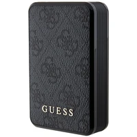 Guess Išorinė baterija 18W GUPB10DP4GEGK 10000mAh juoda/juoda 4G Odinis Metalinis Logotipas