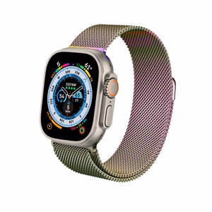 Crong Milano Steel nerūdijančiojo plieno dirželis, skirtas Apple Watch 38 / 40 / 41 / 42 mm, vaivorykštinis