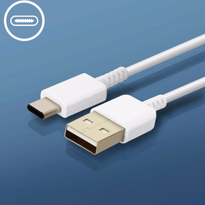 Samsung EP-TA200EWE USB-A 15W sieninis įkroviklis su EP-DR140AWE USB-A - USB-C kabeliu (OOB Bulk - pakaitinė pakuotė) - baltas
