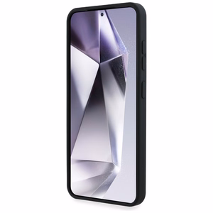 Guess Silikoninis Didelis 4G Logotipas apačioje su užrašu dėklas Samsung Galaxy S25 - juodas