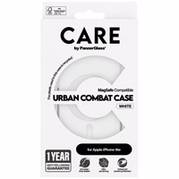 CARE by PanzerGlass Flagmanas Urban Combat Balta Magnetinis iPhone 16e dėklas - skaidrus