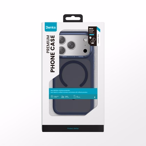Benks Magnetic Mist dėklas metaliniu rėmeliu (A070) iPhone 17 Pro Max mėlynas (Camera Control mygtukas)
