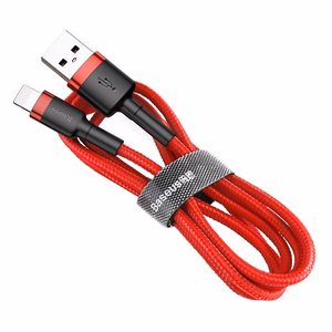 Baseus Cafule USB Lightning kabelis 2.4A 1m (juodas + raudonas)
