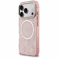 Guess IML Peony Dot MagSafe dėklas for iPhone 17 Pro - rožinis