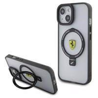 Ferrari žiedo stovo 2023 kolekcijos magnetinis dėklas telefonui iPhone 15 Plus / 14 Plus - permatomas