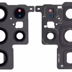 Samsung S908 S22 Ultra kameros stikliukas su rėmeliu Black ORG