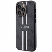 GUESS dėklas IPHONE 14 Pro Max suderinamas su MagSafe GUHMP14XP4RPSK (4G atspausdintos juostos) juodas