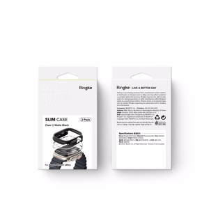 Ringke Slim 2 rinkinys Dėklas Apple Watch Ultra 1/2 (49mm) - skaidrus ir matinė juoda