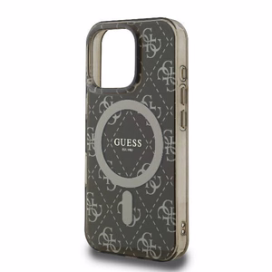 Guess IML 4G fonas Magnetinis dėklas telefonui iPhone 16 Pro - rudas