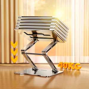 Wozinsky WRS-CPY75DSS aliuminis nešiojamojo kompiuterio ir planšetės stovas + nemokamas išmaniojo telefono stovas - sidabrinis