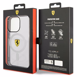 Ferrari FEHMP14LURKT iPhone 14 Pro 6.1" skaidrus/permatomas kietas dėklas Outline Magnetinis