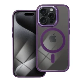 COLOR EDGE MAG COVER dėklas telefonui suderinamas su Magnetiniu IPHONE 15 Pro violetinė