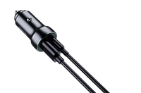 JELLICO automobilinis įkroviklis F4 PD 20W 1xUSB-C + 1xUSB QC3.0 + laidas Lightning Juodas