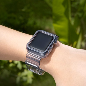 Силиконовый ремешок-браслет с чехлом Light Set для Apple Watch 38mm - чёрный