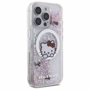 Hello Kitty Skystas Blizgesys Sweet Kitty Bows Magnetinis Dėklas iPhone 16 Pro Max - Baltas