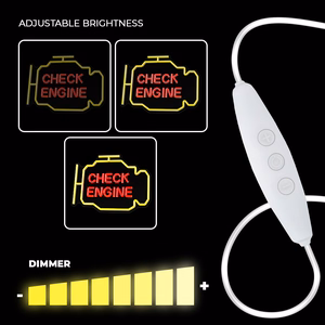 Neon PLEXI LED CHECK ENGINE yellow red NNE21 Neolia