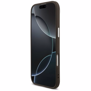 GUESS dėklas telefonui IPHONE 17 Air GUHCP17MP4G4SMCW (4G PU odos dėklas su dideliu 4G ir klasikiniu logotipu bei sidabriniu metaliniu kameros rėmeliu) rudas