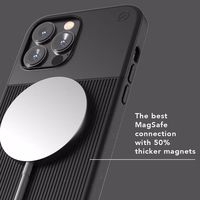 ATOM STUDIOS dėklas SPLIT WOOD FIBRE MAGSAFE IPHONE 13 PRO MAX juodas