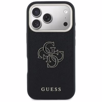 Guess FW dėklas su dervos logotipu iPhone 17 Pro - juodas