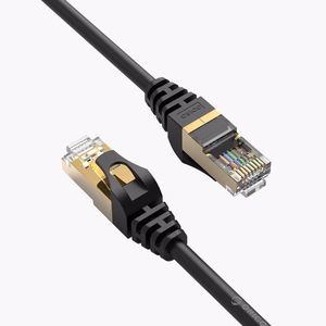 Orico PUG-C7 CAT7 10Gbps RJ45 Ethernet tinklo laidas interneto LAN apvalus 1m - juodas