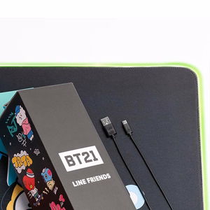 BT21 XXL žaidimų stalo kilimėlis su LED apšvietimu, 90 × 40 cm