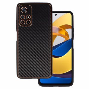 TEL PROTECT Leather Carbon dėklas telefonui Xiaomi Redmi Note 11 5G/Note 11S 5G/Poco M4 Pro 5G juodas