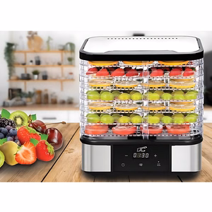 LTC 7-Tray Metal Food Dehydrator for Mushrooms and Fruit, with Display, 380W