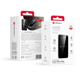 Išorinė baterija su MagSafe Forcell F-Energy SuperSlim F5K8 QC4.0 PD3.0 15W 5000 mAh juoda