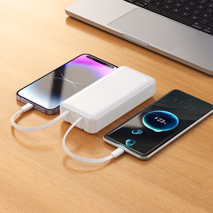 Borofone Power Bank 20000mAh BJ79A Clever - USB -  with Type C and Lightning cables white