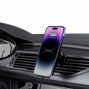 Tech-Protect MM15W-V1 automobilinis telefono laikiklis su MagSafe 15W indukciniu įkrovikliu, tvirtinamas prie oro angos - juodas