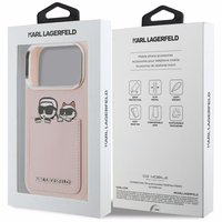 "Karl Lagerfeld Karl & Choupette Print & Pocket Case" dėklas "iPhone 17 Pro" - rožinis