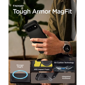 Spigen Tough Armor Mag MagSafe dėklas Google Pixel 11 Pro, juodas