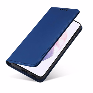 Magnetinis kortelių dėklas Samsung Galaxy S22 + (S22 Plus) piniginė kortelių laikiklis mėlynas