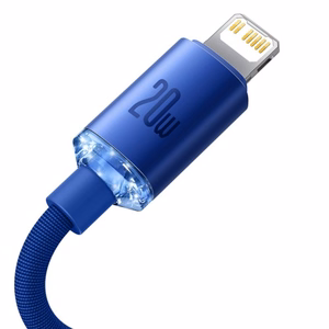 USB laidas Baseus Crystal Shine mBlue Type-C / Lightning 200cm (iki 20W)