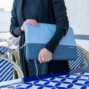 STM Origin įmautės tipo dėklas, skirtas 14 col. MacBook Pro ir daugumai 14 col. nešiojamųjų kompiuterių, ledynų mėlynos spalvos