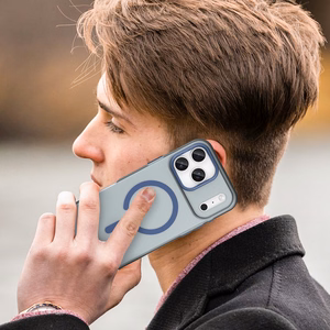 Dėklas telefonui iPhone 17 Pro Max - Magnētinis abrazyvinis dėklas, suderinamas su MagSafe - matinis mėlynas