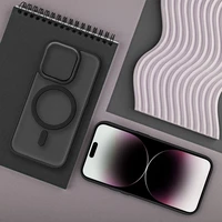 MATTE MAG COVER dėklas telefonui, suderinamas su MagSafe, IPHONE 11 Pro Max juodas