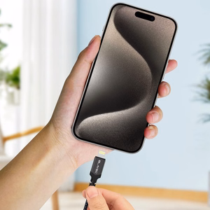 Blavec kabelis Raptor pintas - USB į Lightning - 2,4A 1 metras Apple CarPlay (CRA-UL24BG10) juodas-pilkas