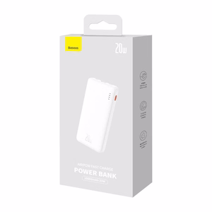 Baseus Airpow Ličio polimerų maitinimo bankas 10000 mAh 20 W Baltas