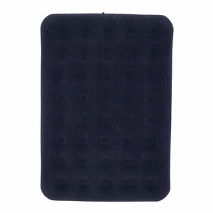 Inflatable double travel mattress with velvet finish + inflating pump 67002 blue